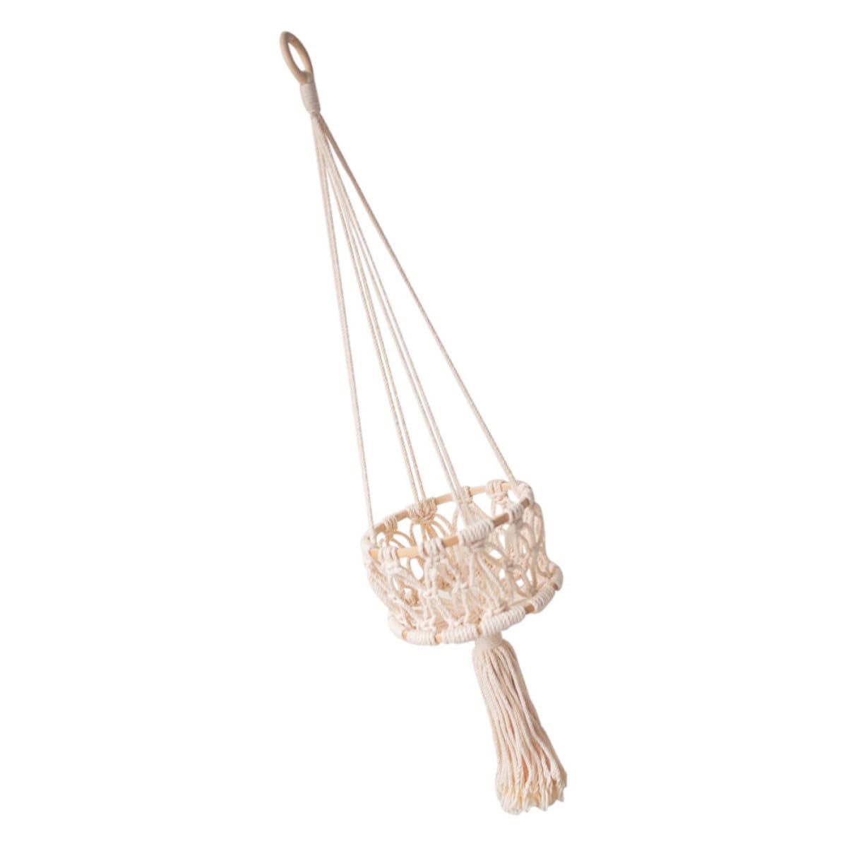 Cesta colgante moderna para decorar el patio con frutas y vegetales