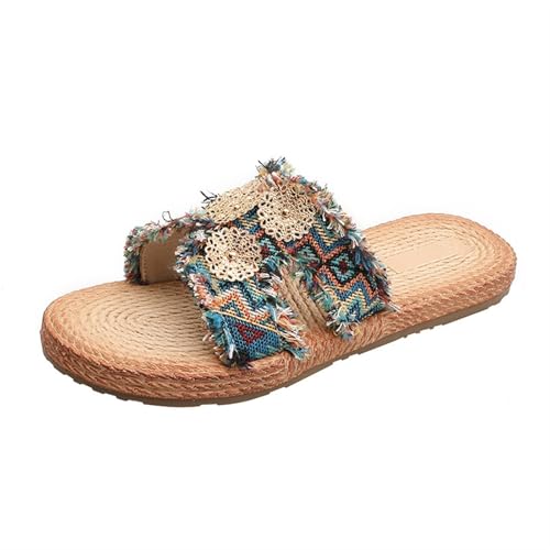 Womens Sandals Summer fashion slippers, versatile and comfortable hemp rope slippers