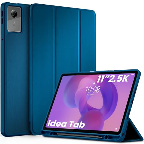 EasyAcc Hülle für Lenovo Idea Tab 11 Zoll Tablet 2025 mit Stifthalter TB-336ZU TB-336FU, Ultra Dünn mit Standfunktion Slim PU Leder Schutzhülle (Pfauenblau)