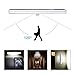Otinlai Under Cabinet Lights,10 LED Motion Sensor Lights, Night Light,Led Battery Lights,Motion Led Light Bar, USB Rechargeable Magnet LED Lights Stick on Anywhere (Silver White 3 Pack)