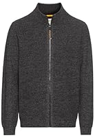 camel active Herren Strickjacke mit Reißverschluss Asphalt, menswear-3XL