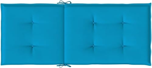 Miniatura 7 de Cojines de silla de jardín con respaldo alto, 6 unidades, color azul, 47.2 x 19.7 x 1.2 pulgadas, cojines de tela para sillas de comedor, cojines