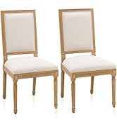 Furniliving French Country Dining Chairs Set of 2, Upholstered Dining Room Chairs with Back Farmh...