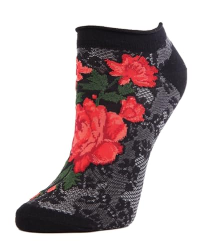 MeMoi Love and Lace Low-Cut Floral Socks