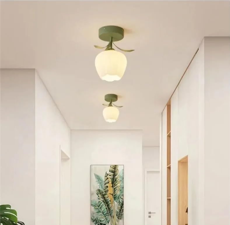 Plafonnier fleur vert balcon décoration couloir moderne