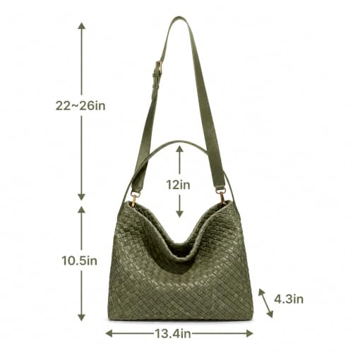 Image of Women's Braided Suede Tote Bag Stylish Suede Hobo Shoulder Bag with Woven Details for Work Travel