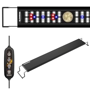 Aquarium Light, LED Full Spectrum Freshwater Aquarium Lights, Daylight/Moonlight Mode and infinitely dimmable, Fish Tank Light with Timer and Auto ON/Off (12-17 in)