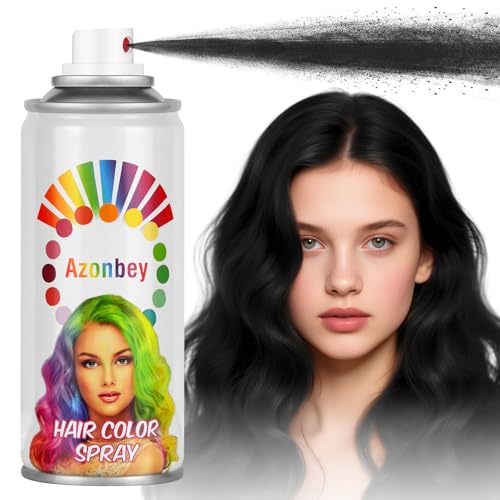 Black Temporary Hair Color Spray for Women Kids Man,Hair Color Dye Temporary,Colored Hair Spray,Color Hairspray for Halloween,Party,Cosplay,Christmas Day(Black)