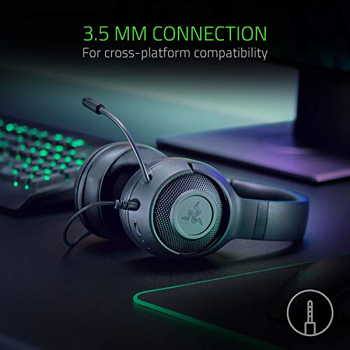 Razer Kraken X Ultralight Gaming Headset: 7.1 Surround Sound - Lightweight Aluminum Frame - Bendable Cardioid Microphone - For Pc, Ps4, Ps5, Switch, Xbox One, Xbox Series X|S, Mobile - Black #TOP6