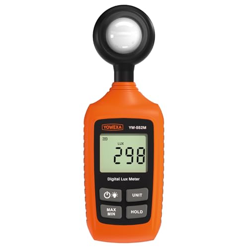 YOWEXA YW-552M Light Meter, Digital Lux Meter 0~200,000 Lux(0~20,000 Fc) with Backlight, Max/Min,...