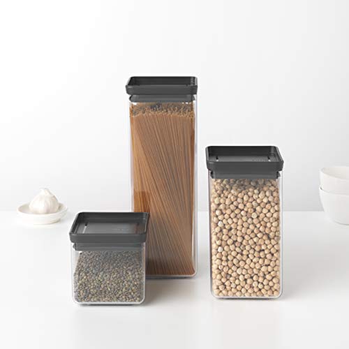 Brabantia Tasty+ Stackable Food Canister (Dark Gray / 0.4 Gal) BPA-Free Space-Saving Durable Jar with Silicone Seal Lid for Freshness by Brabantia - Image 3