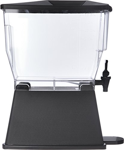 Image of Carlisle FoodService Products Trimline Rectangular Beverage Dispenser with Stand - 3.5 Gallon Catering Drink Dispenser with Spigot, Polycarbonate (PC), Black, Perfect for Parties, Events, Buffets