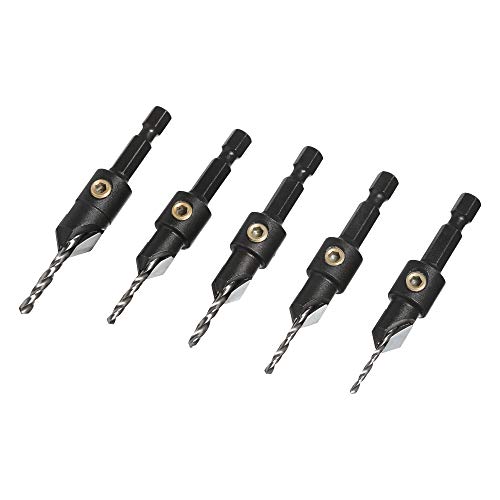 Trend 5-Piece TCT Countersink Set, Imperial, Adjustable Depth