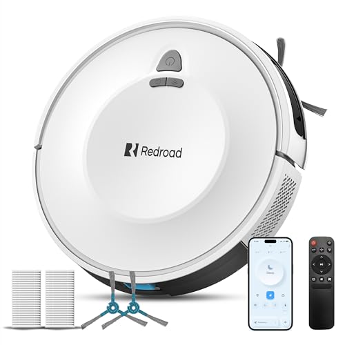 Redroad Robot Vacuums,10KPa Robotic Vacuum Cleaner with Mapping,Lidar Navigation&Obstacle Avoidance,150mins Robot Vacuum with App/Alexa/Remote,Tangle-Free Pet Hair,Self-Charging for Hard Floor/Carpet