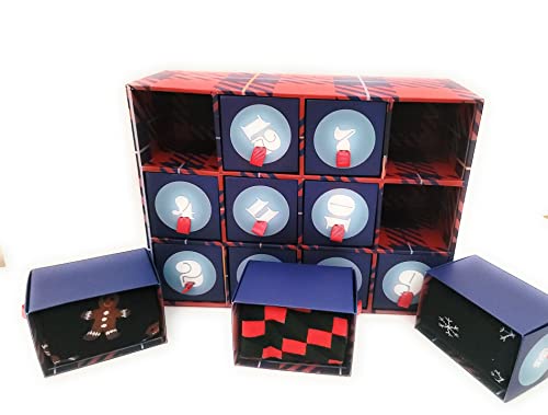 Happy Socks Mens 12-Pack 12 Days of Christmas Socks Gift Set Bright Combo Men's Shoe Size 8-12 One Size3