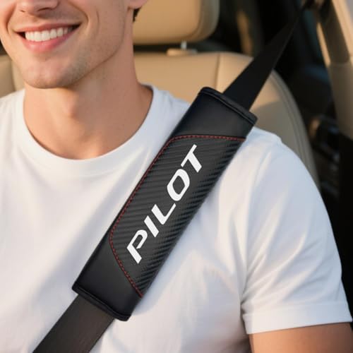 HUIANTS 2Pcs Carbon Fiber Leather Seat Belt Cushions Shoulder Pad