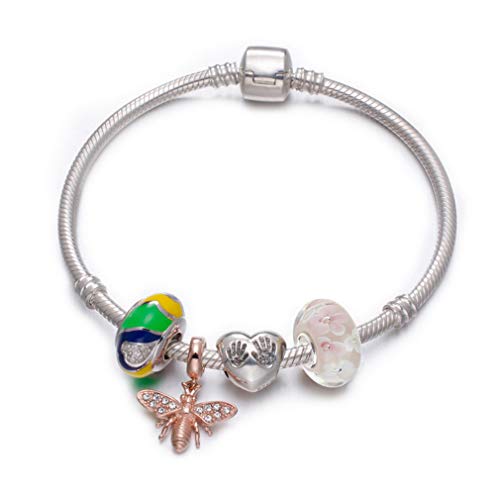 Chawin Jewelry Lampwork Murano Glass Beads Hawaii Garden Charm With 925 Sterling Silver Core Flower Blossom Charm Pink Charms #TOP4