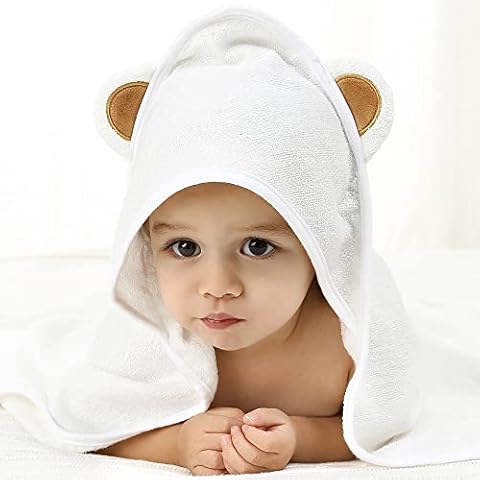 Baby Hooded Towel Ultra Soft 100% Bamboo Fabric 0-5 Years Large size 90x90CM(35"X 35") Highly Durable 500 GSM Girls, Boys, Babies, Newborn, Toddler and Kids Cover