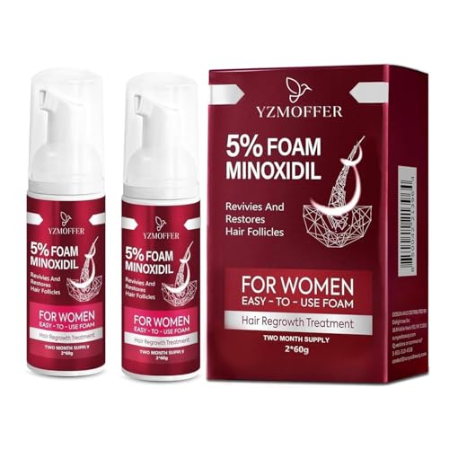 Yzmoffer 5% Minoxidil Foam for Women, Hair Regrowth Treatment for Thinning Hair and Hair Loss,