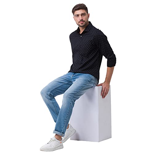 Image of Spykar Men Cotton Regular Slim Fit Full Sleeves Shirt
