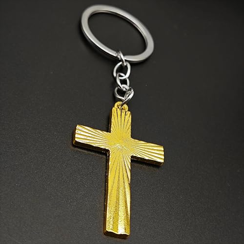 Image of Stainless Steel Christian Cross Keychain, Rust-Proof for Men /Women, Ideal Gift for Baptism /Christmas /Church
