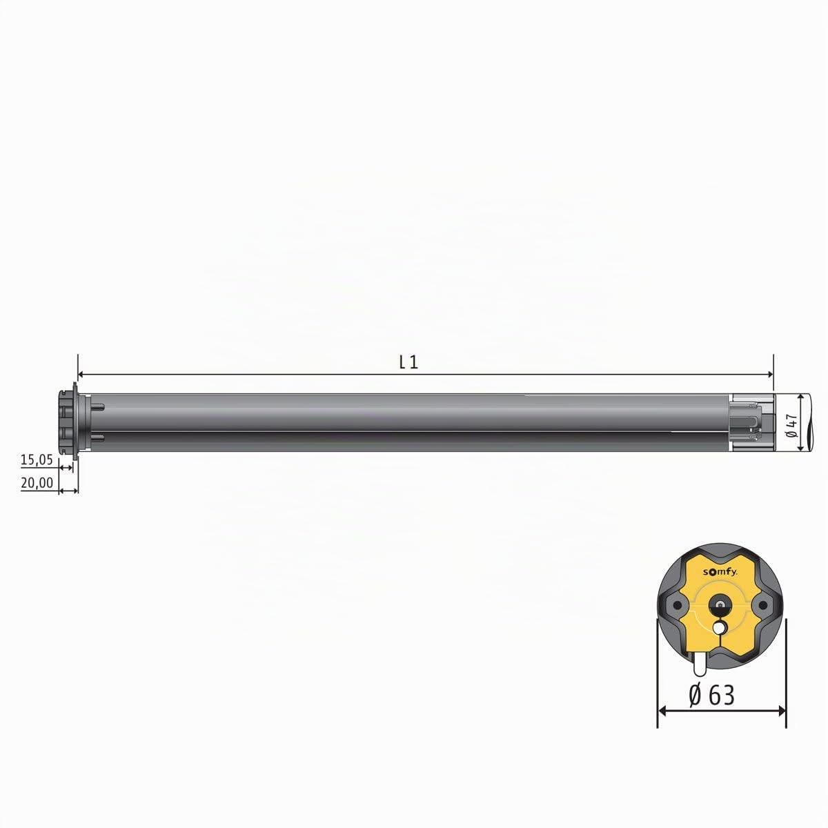 Somfy Motor OXIMO 50 io 10/17 Funk-Rohrmotor Antrieb Rollladenmotor Rollladen Rollladens Rollos Laufwerk Intecaitive Funk Antriebssystem
