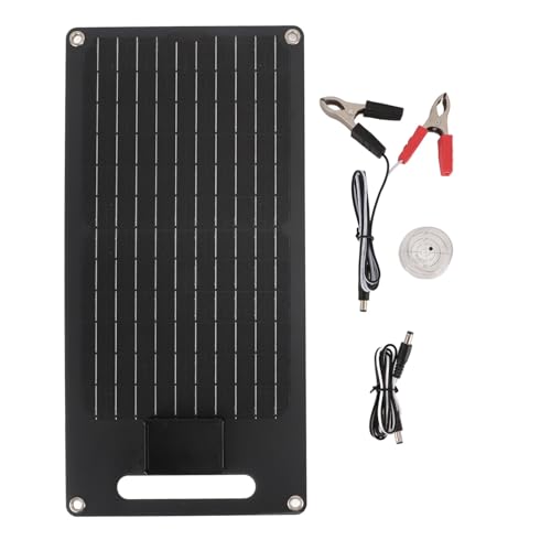 Kit de panel solar de 50 W 12 V, cargador de batería solar portátil con cable USB y clip, panel solar monocristalino de alta eficiencia para batería de vehículo y carga de