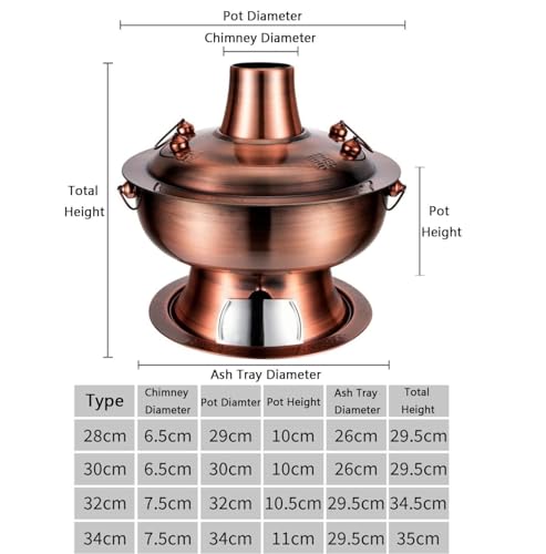 Olla para hot pot de carbón 34 cm color cobre morado miniatura 2