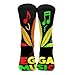 Meaudiwes Fashion Dress Decor Socks, Comfortable Work Leisure Sports Socks For Girls And Boys Rasta Flag Weedleaf Reggae Music