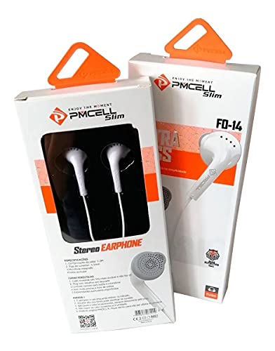 Fone De Ouvido Celular Branco Com Microfone e com bom grave 3.5 Mm