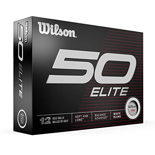 Wilson Bolas de golfe Fifty Elite - pacote com 12, brancas