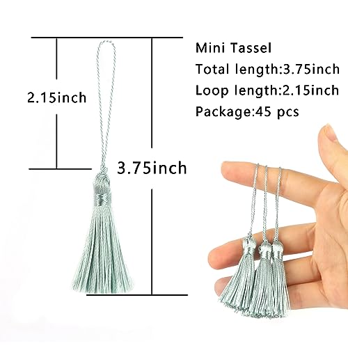 Image of 48Pcs Mini Bookmark Tassels Handmade Keychain Silky Tassel