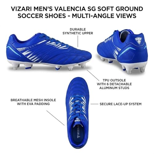 Calzado de fútbol Vizari Valencia SG para no resbalar en campos mojados talla 46 4