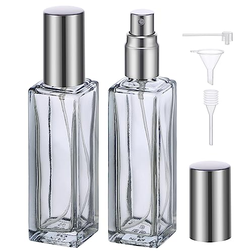 Segbeauty Parfum Zerstäuber für Unterwegs, 2 Stück Parfüm Behälter 20ml, Sprühflasche Glas, für Datum, Party, Arbeit (Rauchgrau)