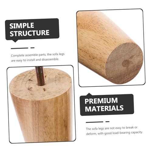 Patas de Muebles de Madera NUOBESTY de 2 Piezas para Soporte de Sofá y Gabinete 8
