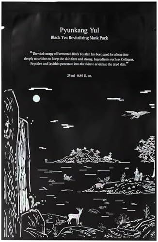 [PKY] Pyunkang Yul Black Tea Revitalizing Mask Pack for Anti-aging & Fine Line Care, Increase Skin Elasticity, Deep Nutrition, Zero-Irritation, Korean Skincare (10 pcs)