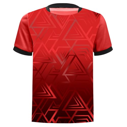 Yihuimin - Yihuimin Maillot de Foot Enfant Garçon T-Shirt de Foot Tenue de Football Jersey Entraînement Sport Rouge 11-12 ans
