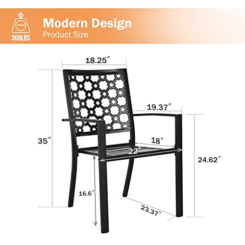 Meooem Outdoor Dining Chairs Set Of 6, Stackable Patio Chairs Black Wrought Iron All Weather Seating For Bistro Garden Porch Backyard #TOP5
