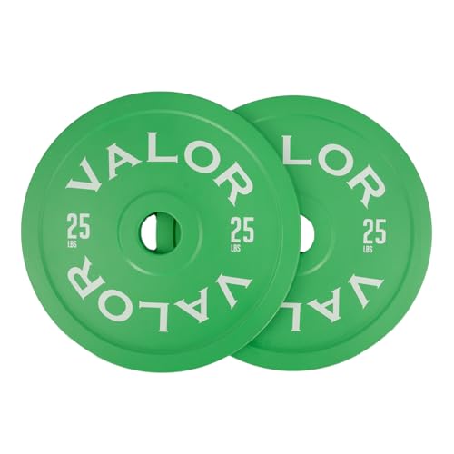 Valor Fitness Steel Calibrated Weight Plates 25 lb Pair - Meets USPA Standards - Power Lifting Weightlifting Workout Equipment