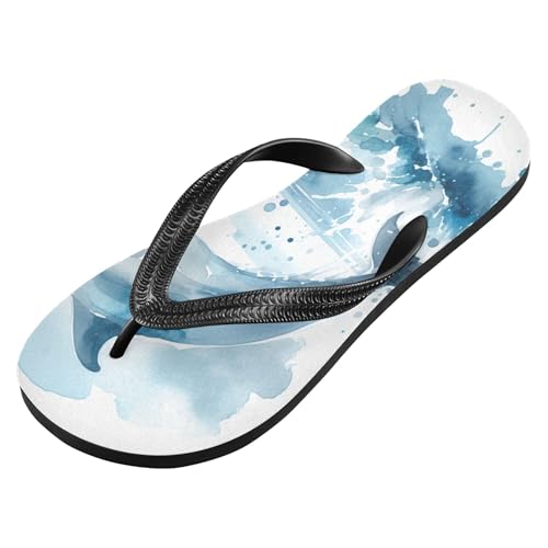 Burbuja Watercolor Dolphin Flip Flops for Women Men, Soft Thong Sandals Rubber Slippers for Pool Beach Essentials2