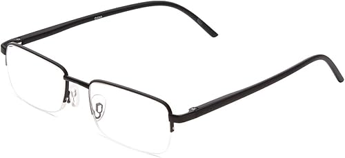 Calabria 784 - Gafas de lectura de metal para hombre, rectangulares, diseño de lectores, semi sin montura