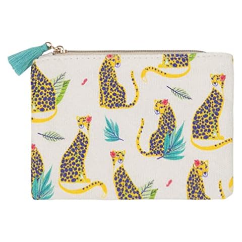 Monedero Estampado de Gato Salvaje con Cremallera y Borla Cover