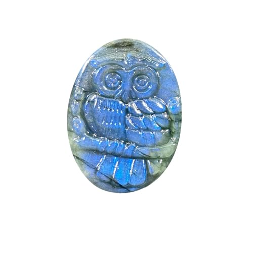Colgante de labradorita con forma de búho tallado ideal como amuleto y detalle decorativo