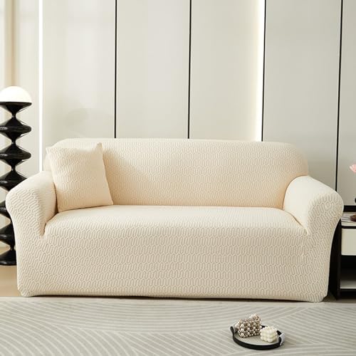 Housse de canapé jacquard extensible gris foncé haut de gamme