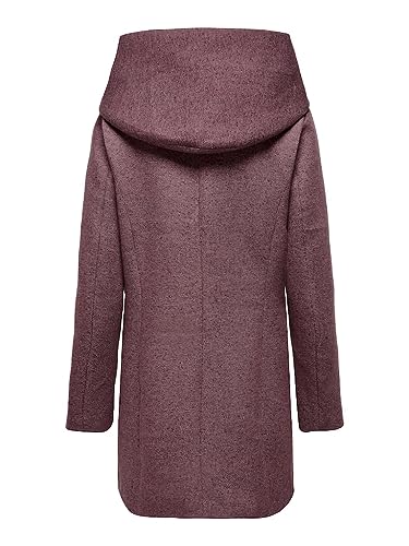 ONLY Damen Mantel Sedona Jacke mit großer Kapuze 15142911 Rose Brown Black/Rose Smoke, Größe S