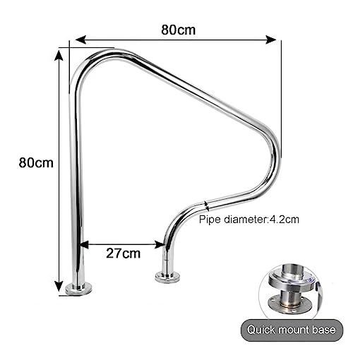 Barandal para escalera de piscina de acero inoxidable 304 miniatura 2