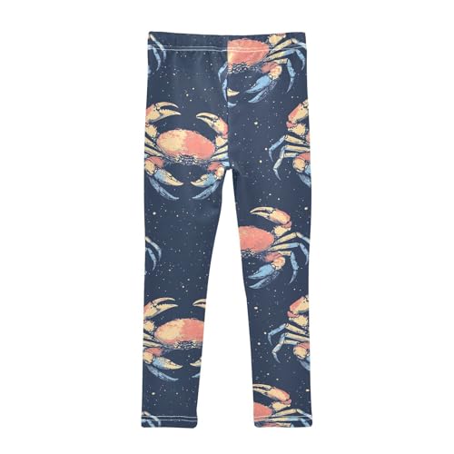 Boccsty Colored Crab Underwater Watercolor Girls Leggings Kids Yoga Pants Dance Active Tights 4T2