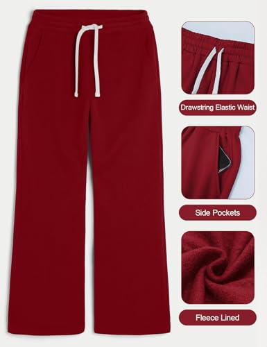 Image of HeSaYep Men's Baggy Sweatpants Cotton Fleece Wide Leg Sweat Pants