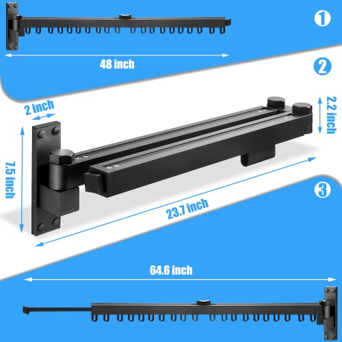 Bakala Wall Mounted Space-Saver Clothes Drying Rack, Retractable Fold Away Clothes Dry Racks, Easy To Install Design, Balcony, Mudroom, Bedroom, Poolarea(Black) #TOP4