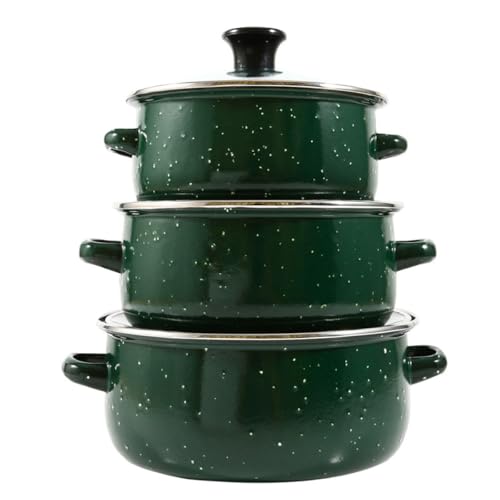 Casseroles en émail de qualité supérieure avec couvercle et poignées - 2